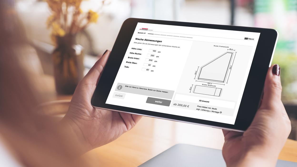 Möbel individuell online planen - Möbelplaner Tischler Möbelplaner auf dem IPad - Individuelle Maße